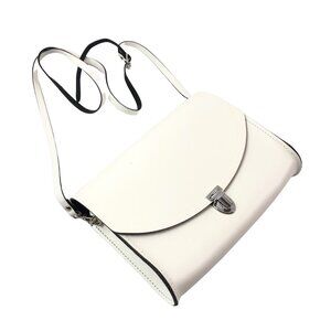 Cambridge Satchel Company Small Messenger Bag Creamy White Leather